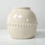 Approx. 11" High Off Whtie Ceramic Vase with Lace Decoration