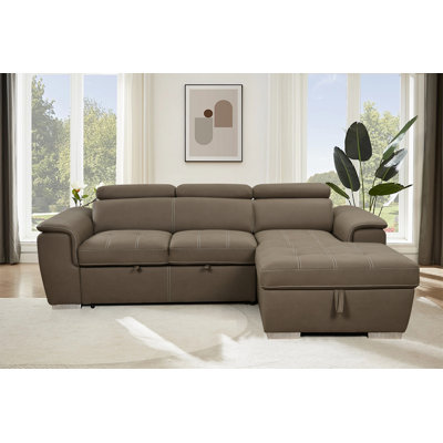 97 Inch Convertible Sectional Sofa With Storage Chaise