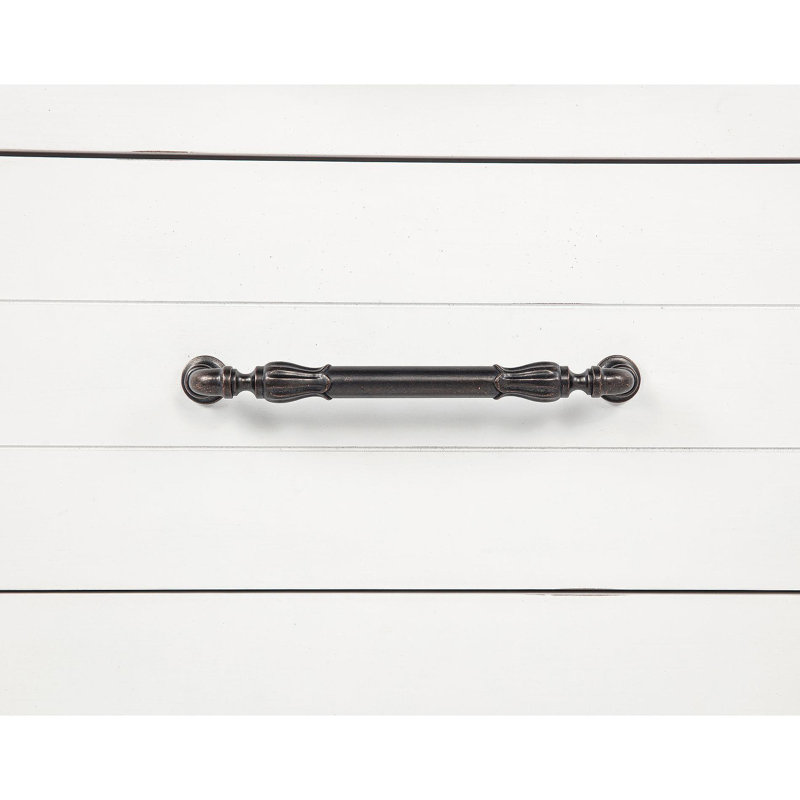 Table de chevet 2 tiroirs Vintage White avec double USB