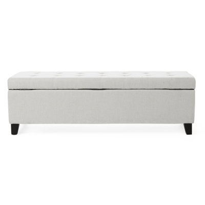 Entryway Grey Storage Bench, With 300Lbs Weight Capacity, Flip - Top Seat For Tidying, Easy To Assemble, Rubber Wood Legs, 52.61"L X 19.12"W 17.52"H Upholstered End Of Bed , Foot Rest And Convenient