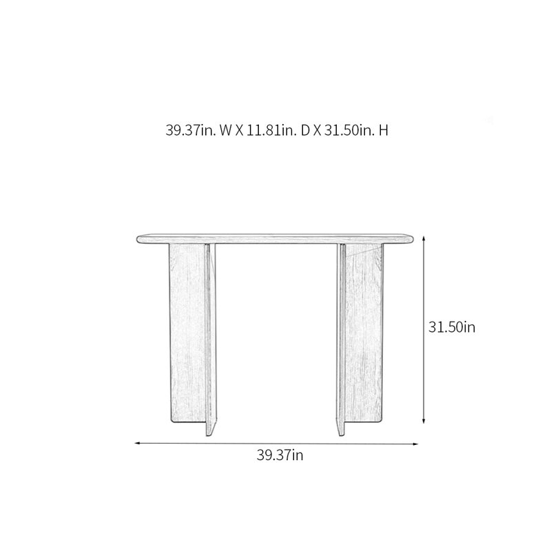 Console Minimalist, Naturel, H 31,5 po x l 39,37 po x P 11,81 po