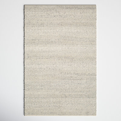 Zekia Beige Gray Flatweave Wool Rug