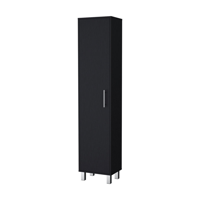 Armoire noire à 1 porte avec 3 porte-balais