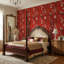 Papier peint floral rouge avec branches et papier peint moderne
