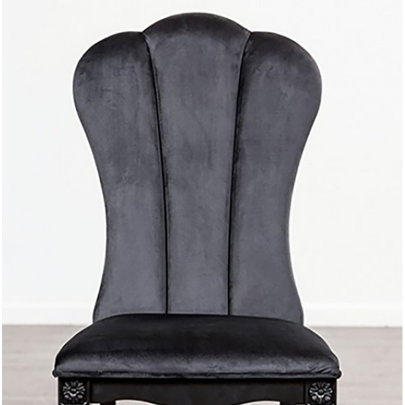 Chaise d'appoint Marese (ensemble de 2), Noir, Noir