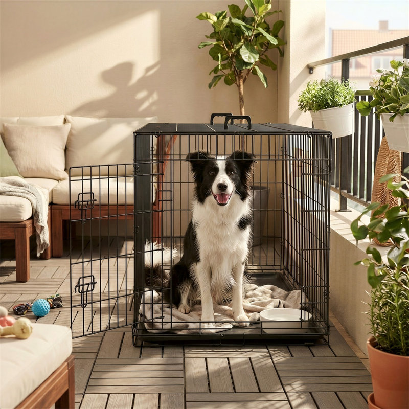 Caisse pour chien robuste avec plateau amovible, H 48,3 po x l 29,33 po x P 31,69 po