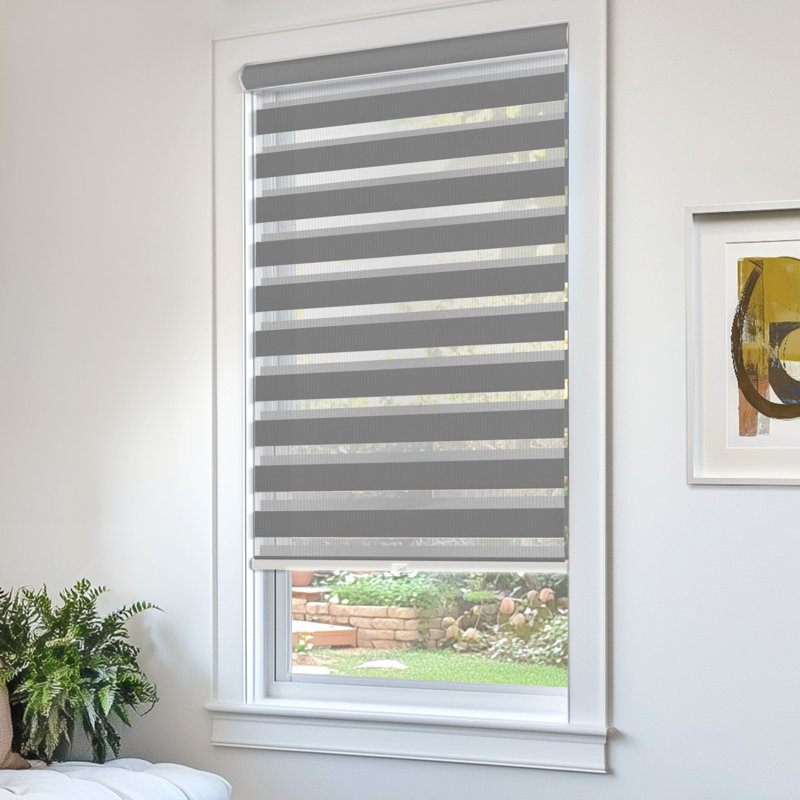 Store à enroulement zébré sans fil de qualité supérieure - double couche - filtrant la lumière et obscurcissant