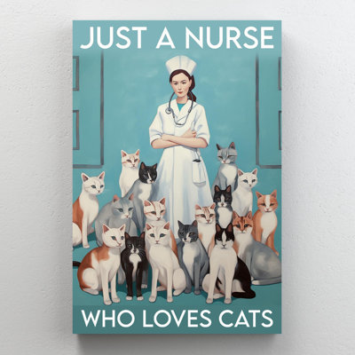 Bahoque «Just A Nurse Who Loves Cats On», impression sur toile