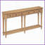Table basse vintage en bois de pin avec 4 tiroirs Tablette ouverte - Facile à nettoyer, peu encombrante pour le vestibule du salon-1903609945