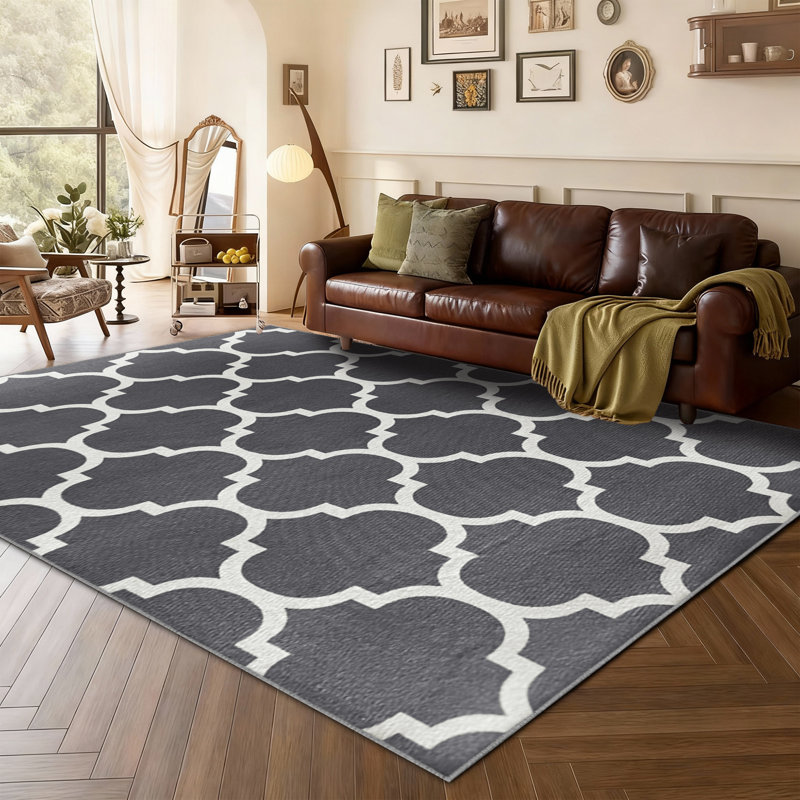 Abstract Machine Printed Shag Area Rug, Runner 80 x 300 cm