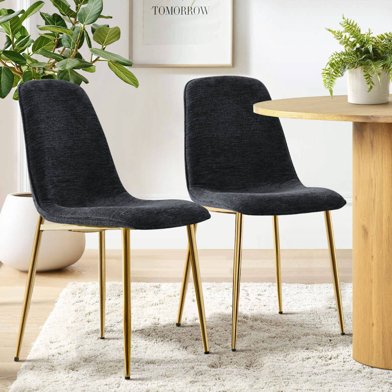 Chaise d'appoint en chenille 19,5 po, Noir, noir, noir, noir