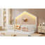 Lits simples robustes en bois avec rails hauts, conception moderne pour chambre d'enfant, finition blanche
