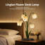 Lampe de table avec télécommande Lily-of-the-Valley - Veilleuse à intensité variable avec 5 fleurs réalistes, base en bois, élégante chambre à coucher