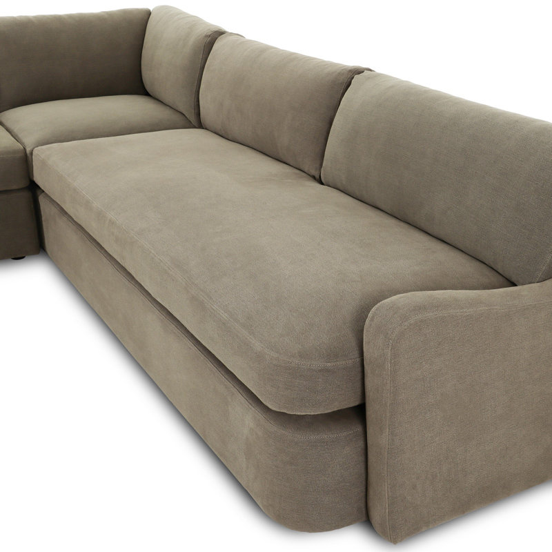 Aurelia Sectional, Broadway Olive Linen, 33" H x 124" W x 124" D