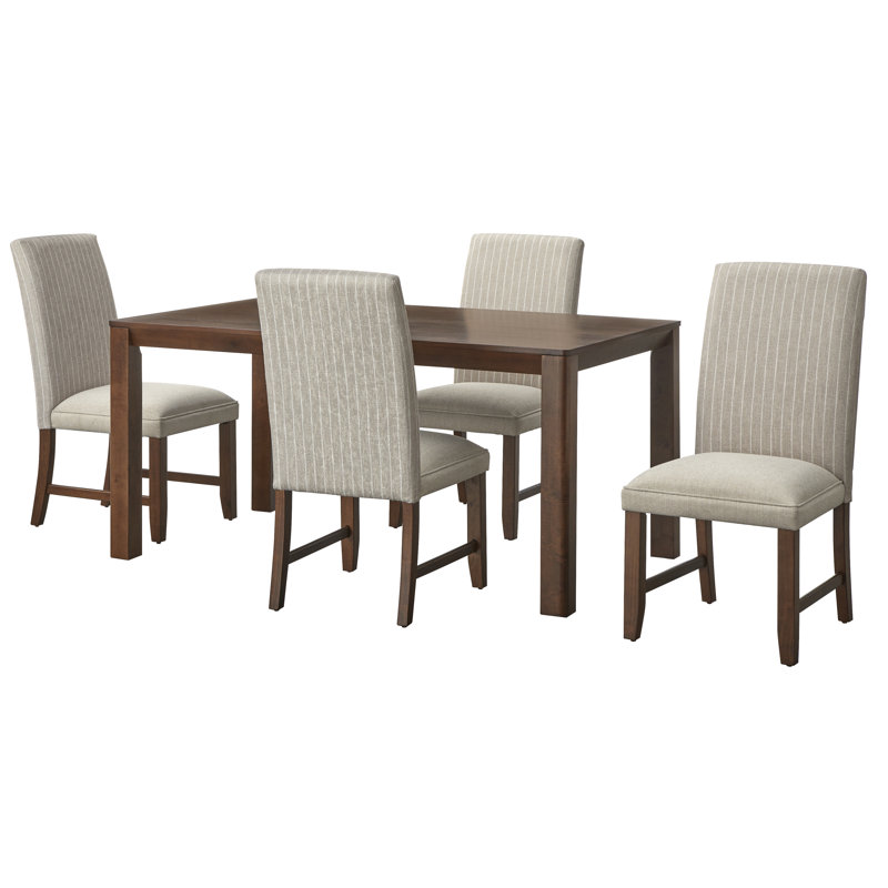 Custer Dining Set, Beige, 5 Pieces: Table, 4 Chairs