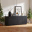 Buffet de rangement à motif à vagues de 64 po avec portes à ouverture par pression pour le salon / vestibule l 64 po x P 15 po x H 24 po