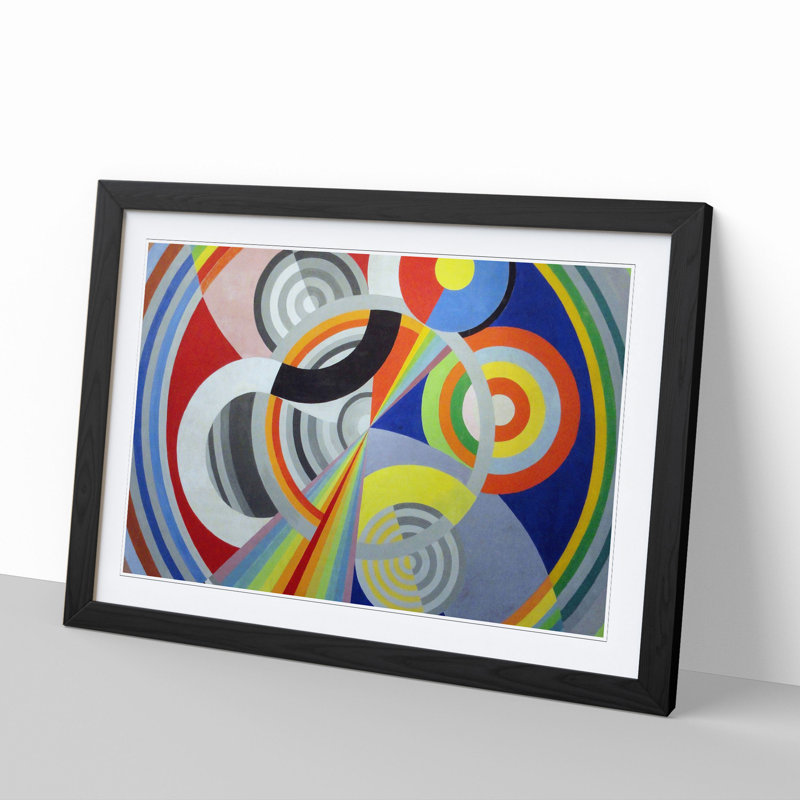Composition Vol.3 by Robert Delaunay - Picture Frame Graphic Art, 48cm H x 65cm W x 2cm D, Black Framed