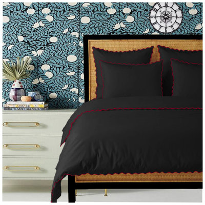 400TC Cotton Small Scallop Embroidery Duvet Cover Set