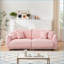 Canapé en molleton compact à 3 places avec 4 coussins 86,6 po Sofas de Sofas, pieds argent brossé | Rose | Ours en peluche