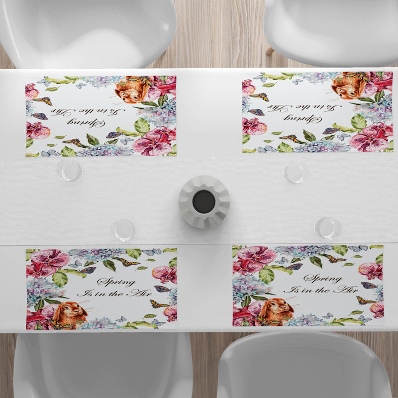 Polyester Floral Rectangle Placemat
