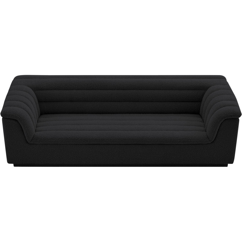 Hinrik Upholstered 94'' Sofa, Black Boucle Fabric