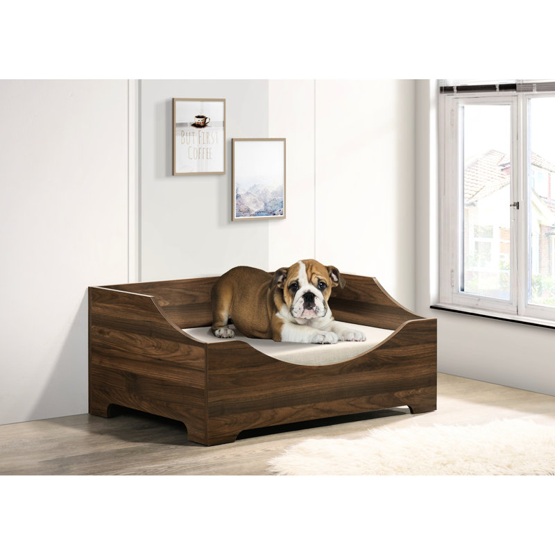 Lit pour animal de compagnie brun confortable de 36 po, conception moderne, coussin et housse amovible, largeur maximale de 22 lb, limite de poids