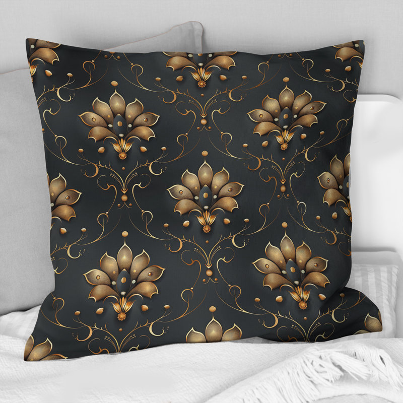 Glam Damask Motif IV - Coussin Glam, H 16 po x l 16 po