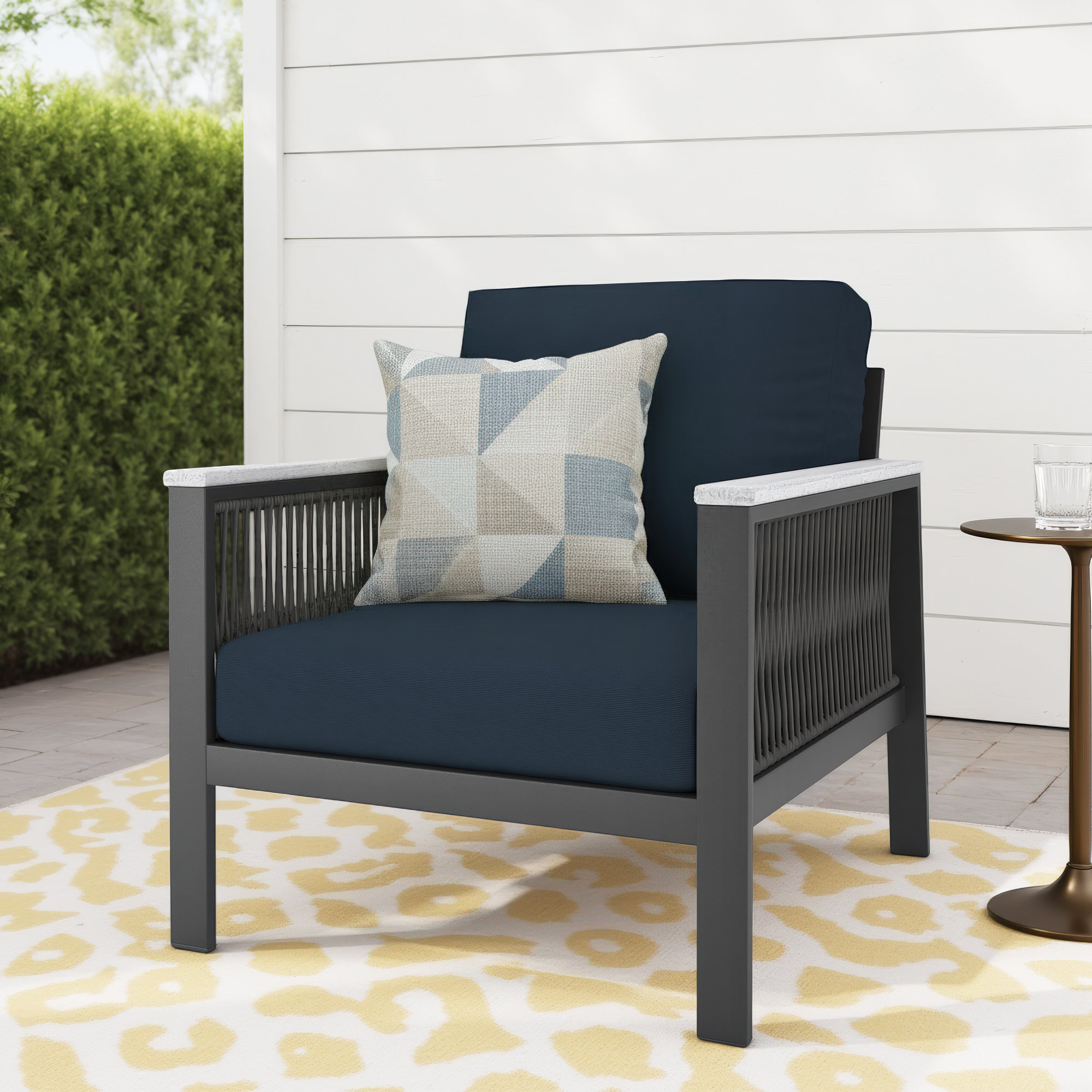 Townsend Patio Chair with Sunbrella® Cushions, Canvas Navy Sunbrella® Canvas
