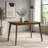 Mid-Century Modern Rectangular Dining Table with Rubberwood Frame