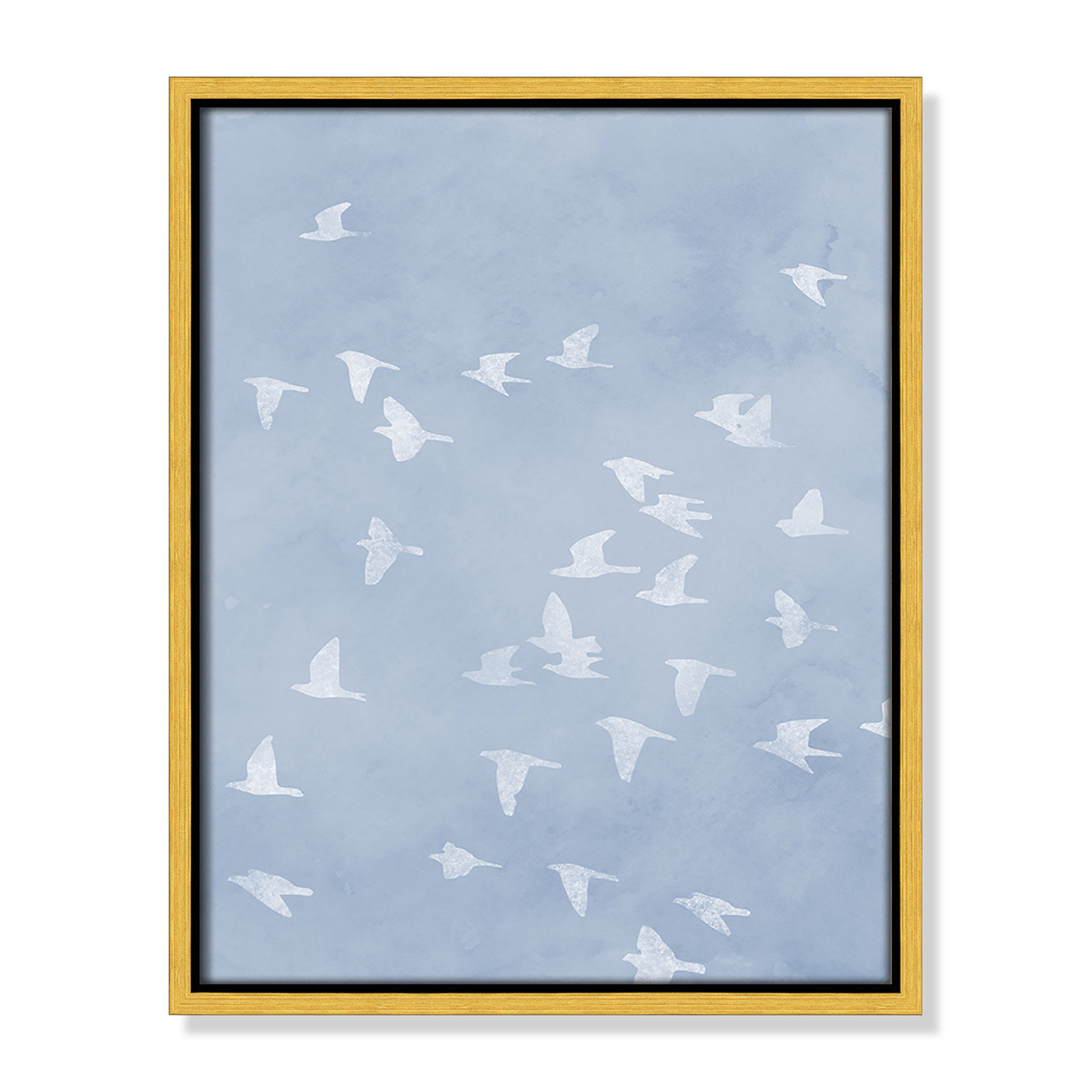 Flying Friends Print by Marcus Prime, 12.5'' W x 15.5'' H, Gold Floater