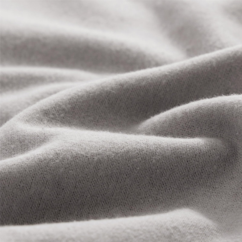 Bedsure 100% Cotton Flannel Bed Set, Twin Sheet Set with 1 Pillowcases, Gray
