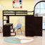 Lit mezzanine avec bureau, tiroirs et garde-robe-1245260587-1245260585