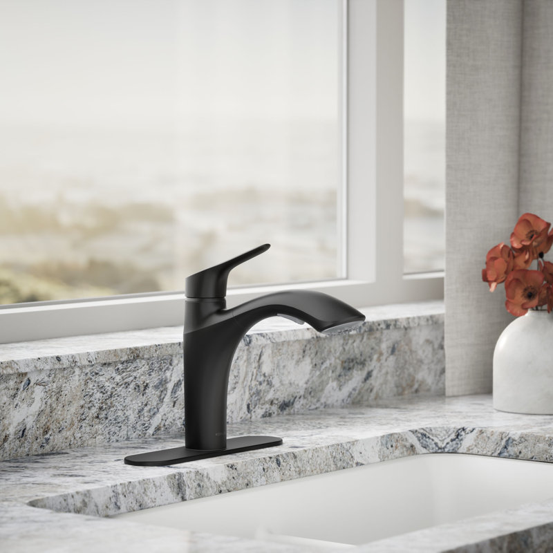 Rival Single-Handle Pull-Out Kitchen Sink Faucet With Two-Function Sprayhead, Matte Black
