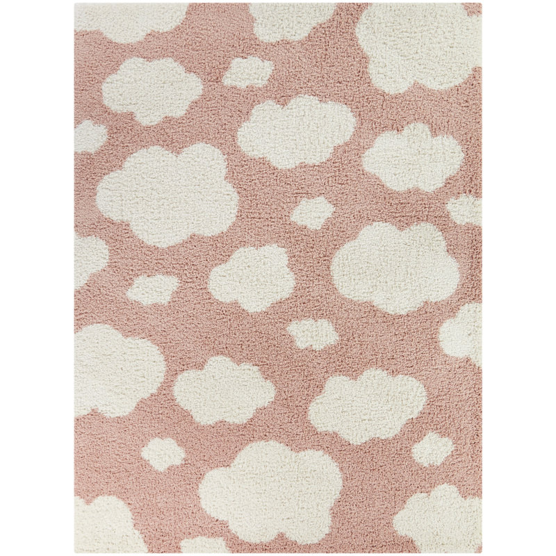 Primland Cloud Shag Area Rug, Pink, Rectangle 5'3" x 7'