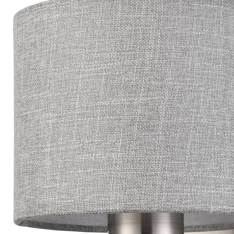 Applique murale avec abat-jour en tissu, paquet de 2, Nickel brossé, Gris