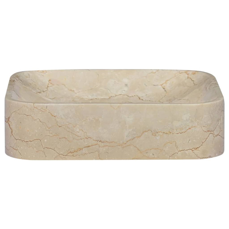 VidaXL Marble Rectangular Bathroom Sink, Cream
