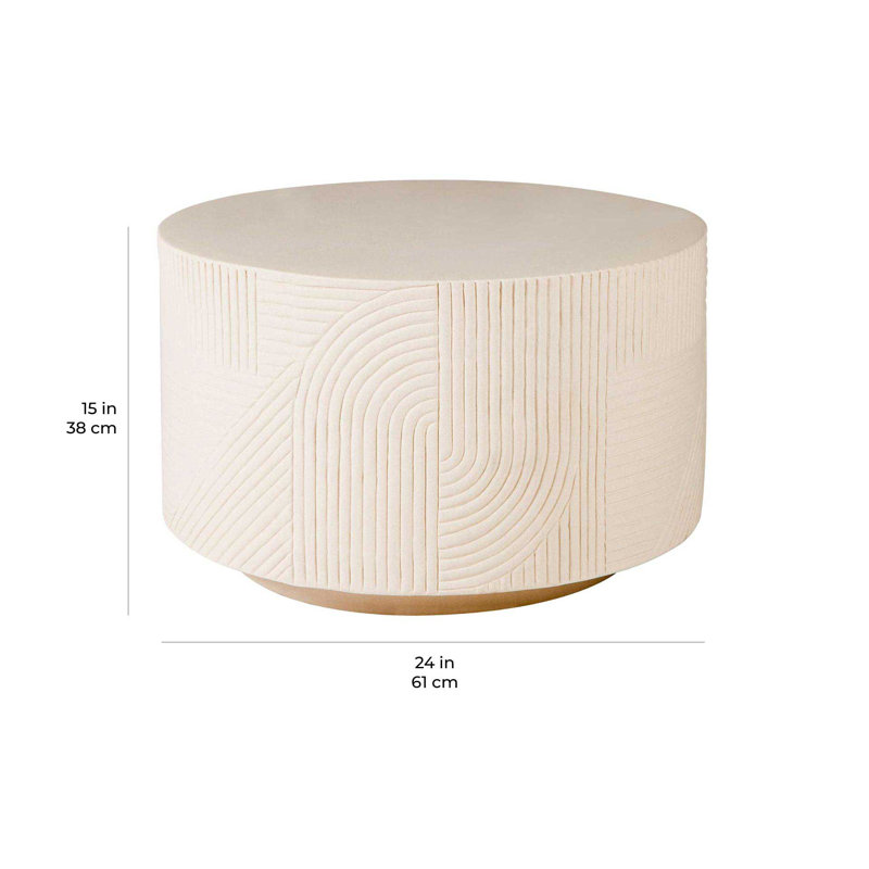 Provenance Signature Outdoor Round Side Table, Matte Sand