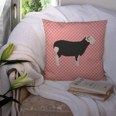 Herwick Sheep Check Outdoor Throw Pillow