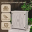 Potting Bench With Storage Cabinet And Metal Table Top For Outdoor Patio-1705503304