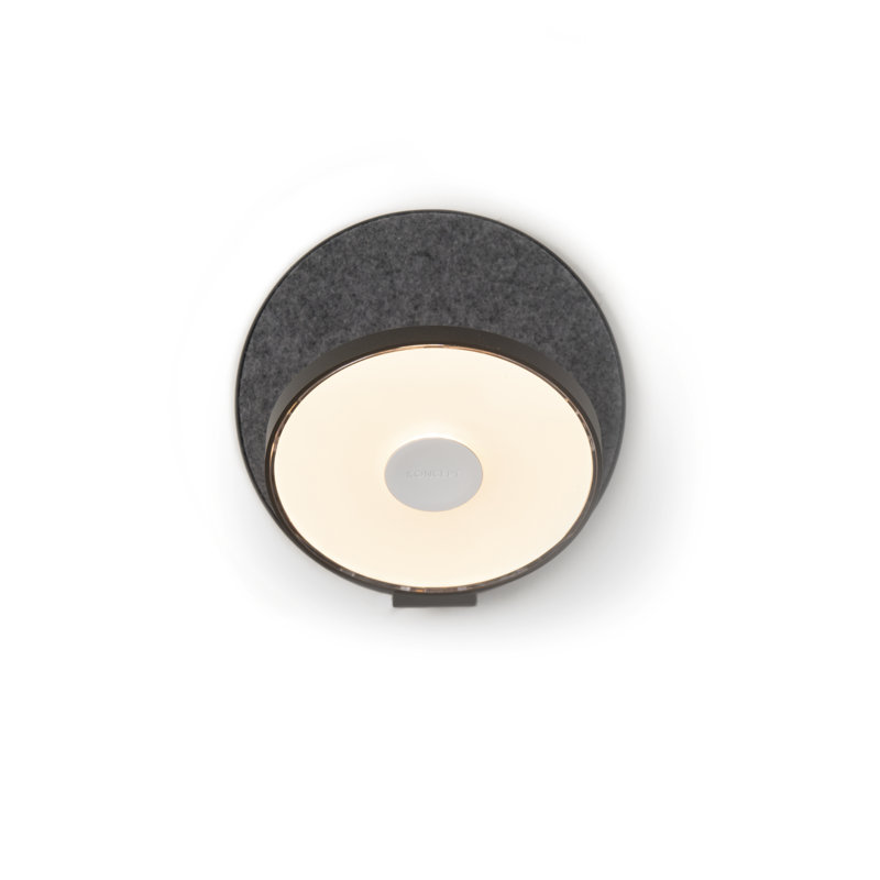 Gravy LED Flush Mounted Sconce, Oxford Felt/Metallic Black