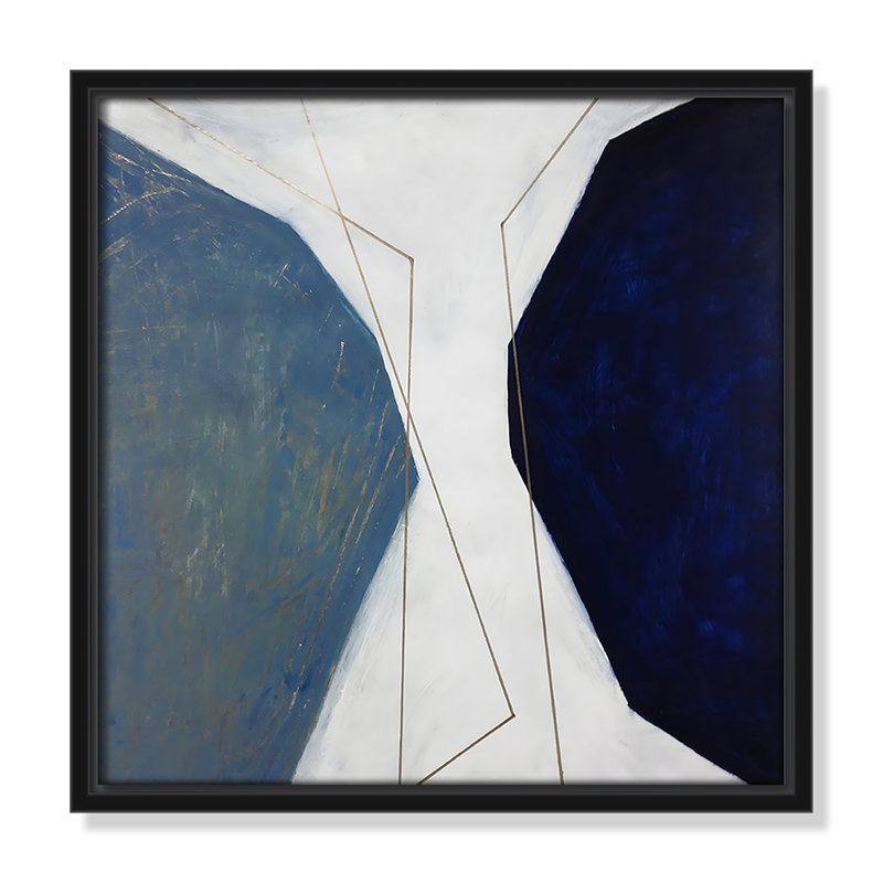 «Octagon Abstraction II» par Casa Fine Arts, Cadre flottant noir, Pas de tapis, H 13,5 po x l 13,5 po x P 2 po