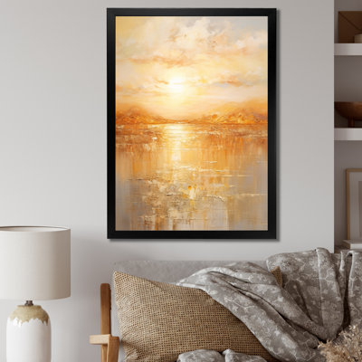 «Jacobien Bold Sunset Golden Collage II», reproduction sur toile