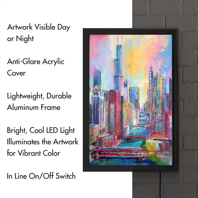 "Chicago 3" par Richard Wallich-reproduction d’art sur toile encadrée