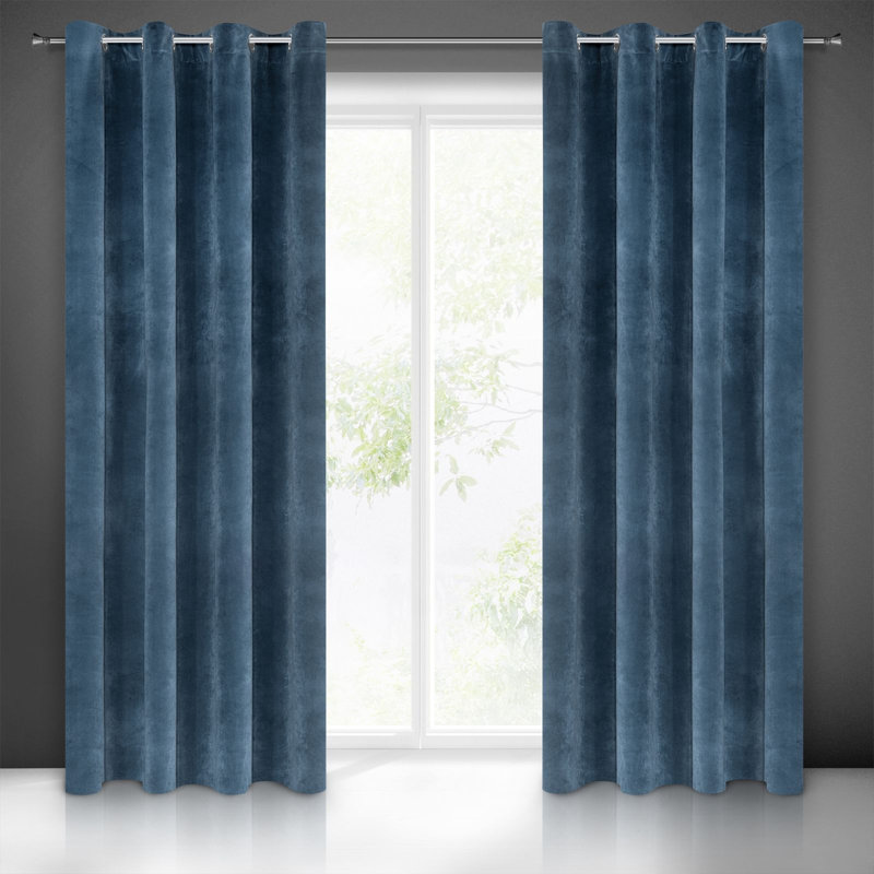 Shelldrake Eyelet Blackout Curtain, Marine