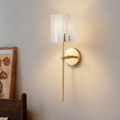 1-light Brass Dimmable Armed Wall Sconces
