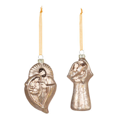 Ornement en verre de la Sainte Famille, 2 styles variés