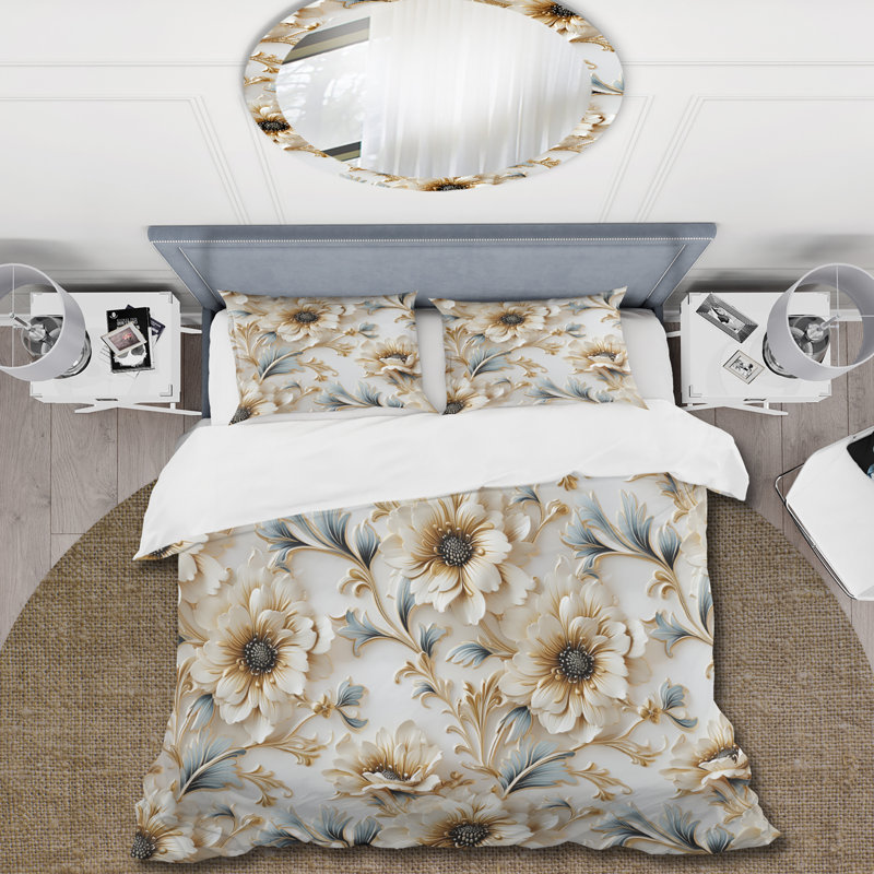 Ensemble de housse de couette rétro à motif victorien III, Housse de couette pour très grand lit et 2 très