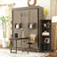 Grand lit escamotable rotatif avec armoire murale cachée, deux tablettes latérales à 3 niveaux-214331021