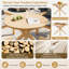 Table de salle à manger ronde en bois d'acacia de 44,5 pouces avec base en X à lattes pour table de jardin à l'arrière