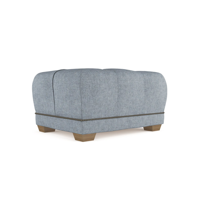 Hudson Ottoman, Plush Velvet Blush, Weathered